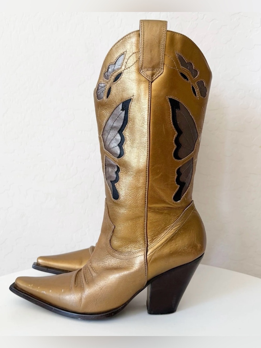 DIBA bronze butterfly cowgirl boots